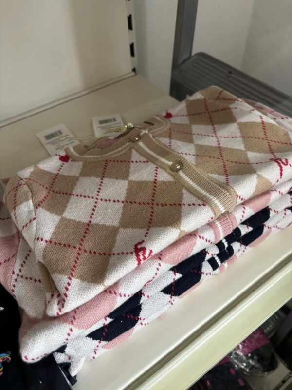 Argyle mintás kislány kardigán